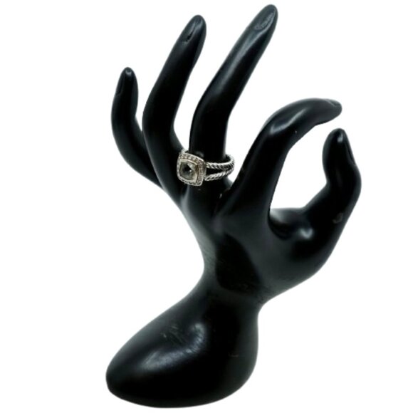 DAVID YURMAN~PETITE ALBION Prasiolite &  Diamond Cable Ring in Sterling Silver - Picture 3 of 9